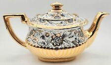 Antique Georgian Gibsons England Teapot - Gold Floral White Background Porcelain picture