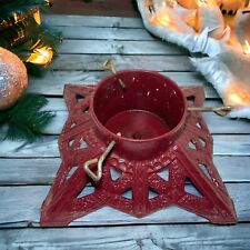 Vintage Traditions Red Cast Iron Christmas Tree Stand Heavy Duty Model 76145 Box picture