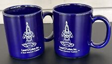 Lot 2 Vtg Land O Lakes Butter Coffee Mugs Cups Land Of Lakes Land O’ Lakes Blue picture