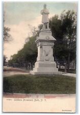 c1905's Soldiers Monument Sculpture Statue Dirt Road Bath New York NY Postcard picture