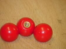 LOT OF 3 RED ARCADE GAME MACHINE THREADED BALL KNOB  30mm DIAMETER 5mm BORE picture