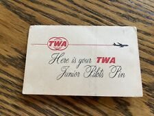1960s TWA Airlines Junior Pilot Badge on original card James Henderson picture