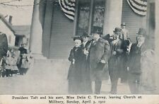 President Taft and His Aunt Delia Torrey Leaving Church 1910 with Flags Draped picture