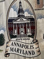 USNA US NAVAL ACADEMY BLANKET THROW ANNAPOLIS MARYLAND LANDMARK COTTON TAPESTRY picture