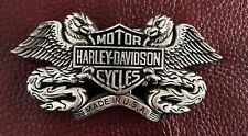 Harley-Davidson rare men’s Griffin’s Bar Shield belt buckle Antique nickel VTG picture