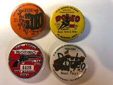 4 Vintage Tri State Rodeo Buttons Pinbacks Ft. Madison '57, '58, '59, '60 picture
