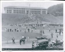 1915 Panama Canal Balboa Administration Building Crowd Patriotic 8X10 Photo picture