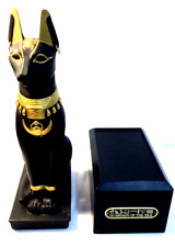 Franklin Mint Guardian Of The Nile Black Sphinx Cat 24 Karat Gold Trim picture