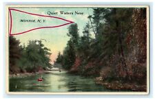 Monroe NY New York Quiet Waters Near River Canoe 1915 Postcard Vintage Antique picture