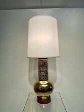 Gilded Hollywood Regency Stiffel Table Lamp with Egyptian Revival Ceramic Heirog picture