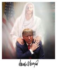 PRESIDENT DONALD TRUMP JESUS HOVERING AUTOGRAPHED 8X10 PHOTO picture