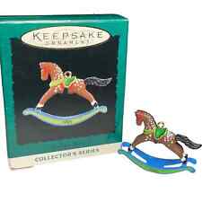 Miniature Hallmark Keepsake 1995 Rocking Horse Ornament 8th in Collectors Series picture