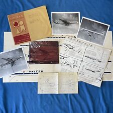 Vintage 1950s United Airlines Advertising Mock-Up Model Plane Photo Art + Decals picture