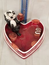 1998 Pepe Le Pew Heart chocolate Box Warner bros store Valentines Candy dish picture