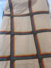 Vintage MARTEX TWIN FLAT Sheet 66 x 96 Rainbow Tan Checked Plaid Fabric picture