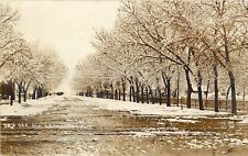 c1910 RPPC Postcard Lamar CO 3rd & Oak Streets, Snowy Trees, Prowers County picture