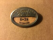 Vintage Automotive Employee Badge: FISHER BODY TECUMSEH Plant, I.D. #6-38 picture