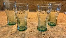 Genuine Coca-Cola Clear  Light Green Glass  16 oz Vintage Coke Set Of 4 picture