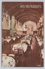 Grand Lodge Hall Dining Room Elizabethtown Pa Linen Postcard No 5059 picture