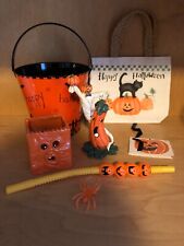 Halloween Lot 01 Robert Alan Candle Co., Ceramic,Tin Pail, Sm Tote, Straw, etc picture