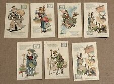 MOTHER GOOSE SERIES (J17) JOHN DWIGHT & CO. SODA SODA LARGE CARDS LOT OF 7 picture