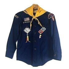 Vintage 1950s BSA Navy Blue Cub Scouts Boys Long Sleeve Shirt Bandana picture