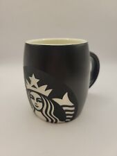 Starbucks Laser Etched Mermaid Siren Matte Black Barrel 2011 Coffee Mug Cup 16oz picture