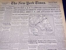 1942 JAN 28 NEW YORK TIMES - CHURCHILL SEES U. S. AIR ATTACKS ON REICH - NT 1590 picture