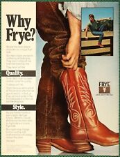 Frye Classic Leather Western Boots Vintage Print Ad 1980 picture