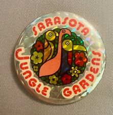 Vintage 1970s Sarasota Florida Jungle Gardens Souvenir Pinback Button picture