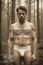 Man in briefs large bulge dad bod Print 4x6 Gay Interest Photo #139 picture