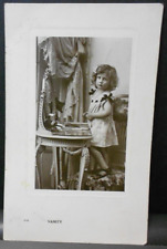 VTG.  (1907) VANITY-- Little Girl in Front of Mirror RPPC--Bamforth & Co., Eng.  picture