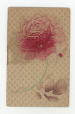 Vintage Postcard  FLOWERS    RAISED RELIEF         RED ROSE       UNPOSTED picture