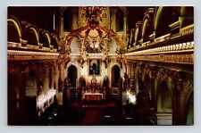 Quebec Canada Interior Of Basilica Historic Landmark Chrome Postcard picture