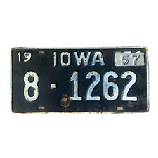 1956 IOWA LICENSE PLATE  1957 TAB See My Other Plates picture