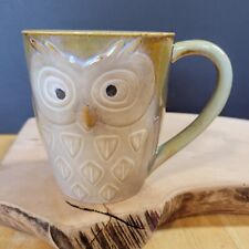 Owl Mug Cup Gibson Elite Couture Large 16 oz Green Tan Cream Coffee Tea Clean picture
