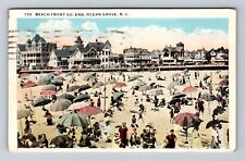 Ocean Grove NJ-New Jersey, Beach Front South End, Vintage c1921 Postcard picture