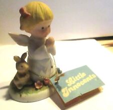 VINTAGE NAPCOWARE LITTLE ANGEL PRAYING WITH RABBIT by JOHN SKINNER 1970-1999 picture
