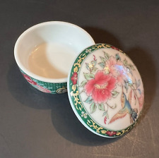 Vintage Otagiri HUMMINGBIRD Floral Trinket Ring Dish Porcelain 2 1/8