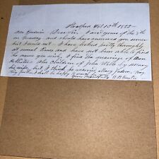 1853 Stratford Letter to Famous Hartford CT Genealogist: Ann Hollister Genealogy picture