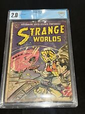 STRANGE WORLDS #18 CBCS 2.0 1954-AVON-SPACE BATTLE COVER-JOE KUBERT picture