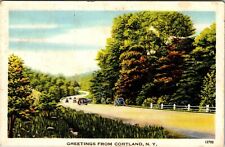 Greetings From Cortland New York Vintage Postcard picture