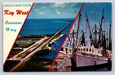 Overseas Highway Greetings from KEY WEST Florida Vintage Postcard 0623 picture