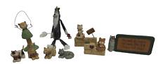 Cat Kitten Figures  Ceramic Mixed Lot Of 9 Assorted Sizes Vintage picture