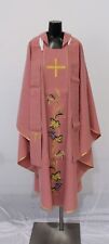Alba Tomasz Wozny Men's Formal Embroidered Chasuble Robe EJ1 Rose Size 5  picture