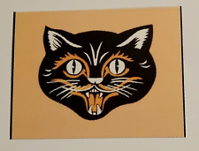 *Halloween* Postcard: Black Cat (1950's) Vintage Image~Reproduction picture
