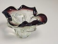 Vintage Murano Glass Bullicante Barovier & Toso Style Jellyfish Biomorphic Bowl picture