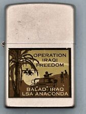 2008 Operation Iraqi Freedom Ballad Iraq LSA Anaconda Chrome Zippo Lighter picture
