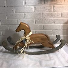Handmade Farmhouse Style Wooden Rocking Horse Home Decor 21”Horse  picture
