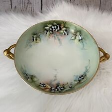 Rosenthale Selb Bavaria Empire Handpainted Footed Fruit Bowl signed Gold Trim picture